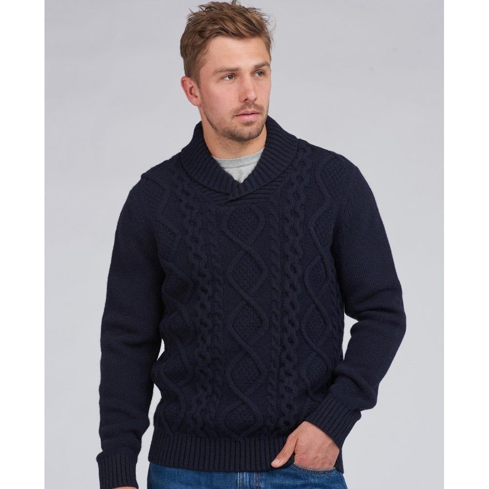 Barbour International Steve McQueen Chase Cable Knit Jumper Country Edit
