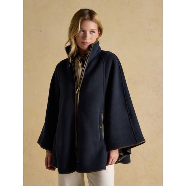 Heritage Navy Fleece Longline Cape