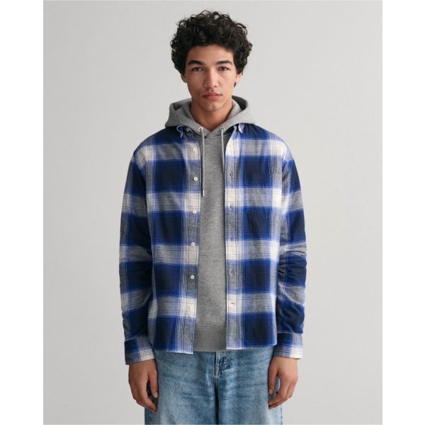 Regular Fit Shadow Check Flannel Shirt