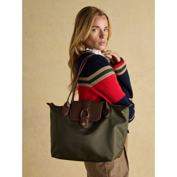 Edie Khaki Green Shopper Bag