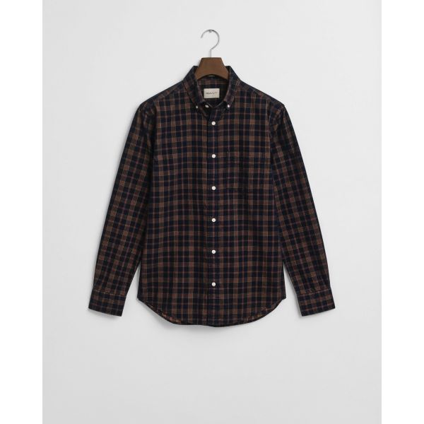 Regular Fit Checked Corduroy Shirt