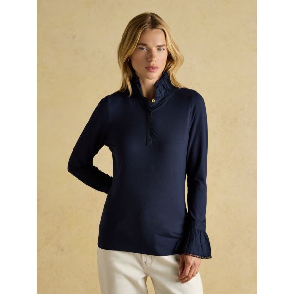 Kate Long Sleeve Frilled Neck Top