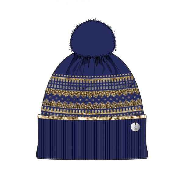 Shetland Knitted Hat With Pom