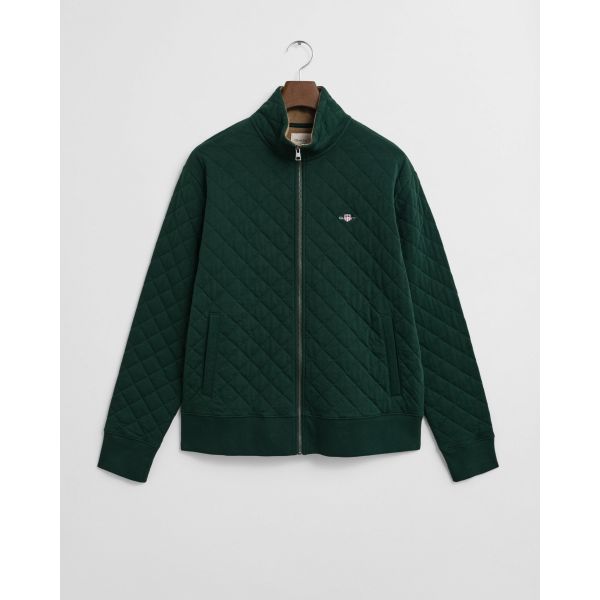 Regular Quilted Cord Collar Zipped Sweatshirt