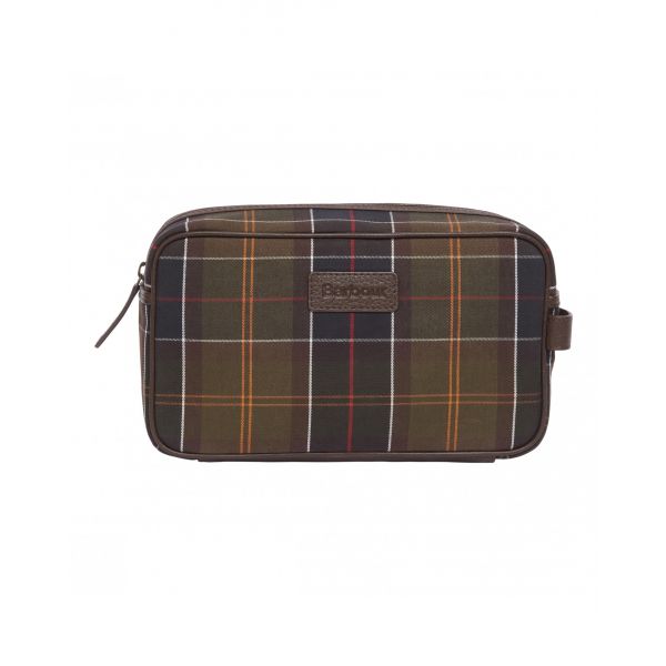 Tartan & Leather Washbag