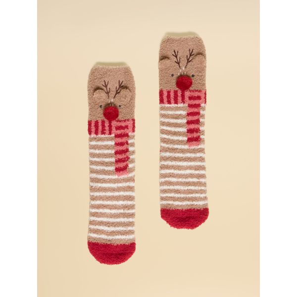 Fluffy Reindeer Fluffy Socks
