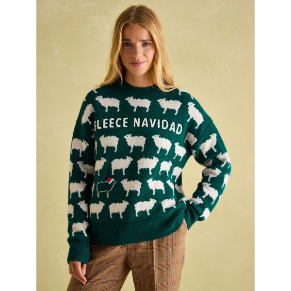 Fleece Navidad Intarsia Knitted Jumper