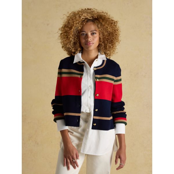 Constance Multistripe Cotton Knitted Cardigan