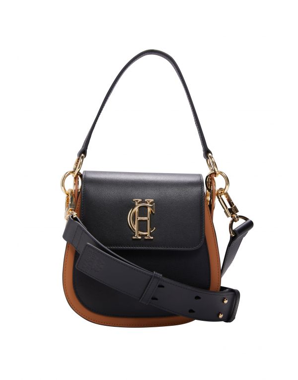 Chelsea Saddle Bag (Black/Tan)