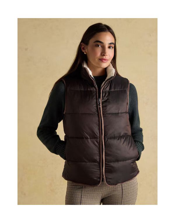 Reversible Faux Fur Brown/Cream Padded Gilet