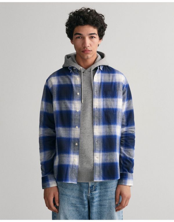 Regular Fit Shadow Check Flannel Shirt