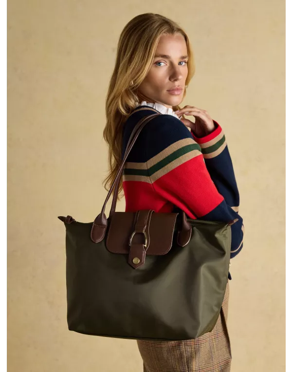 Edie Khaki Green Shopper Bag