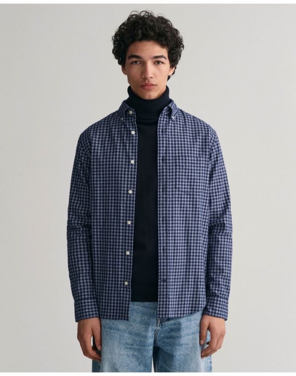 Regular Fit Jaspe Yarn Gingham Shirt