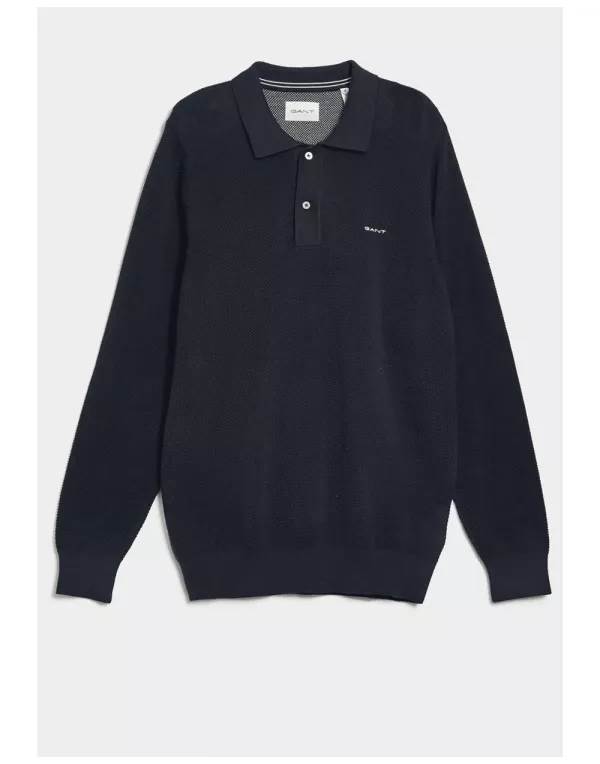 Cotton Pique Polo Sweater