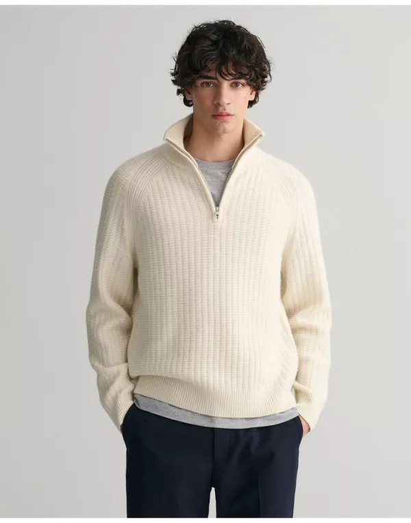 Textured Half-Zip Sweater