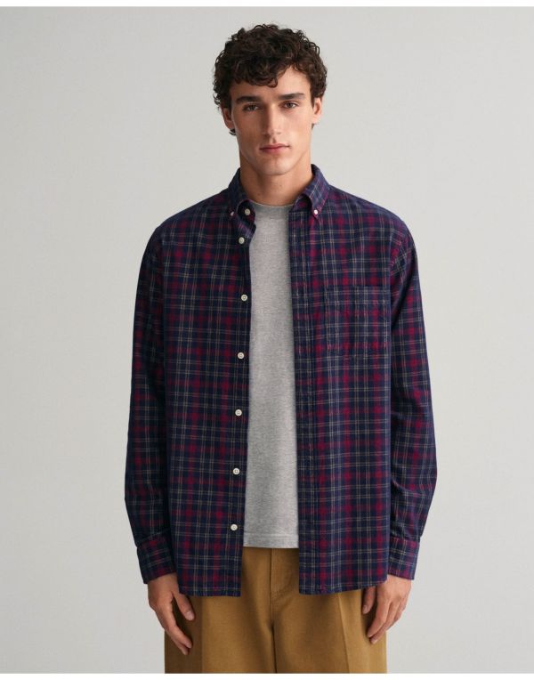 Regular Fit Checked Corduroy Shirt