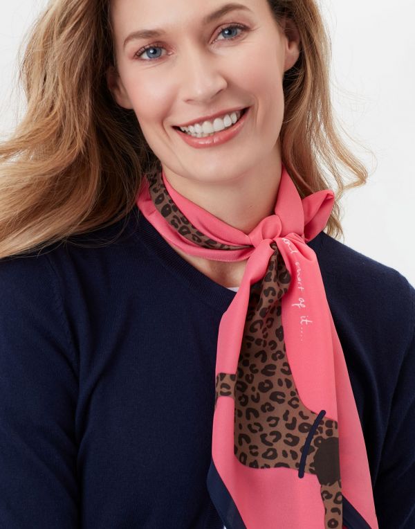 Joules Womens Langford Reverse Triangle Scarf POPPY in One Size 