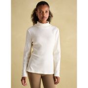 Amy Ribbed Long Sleeve High Neck Jersey Top