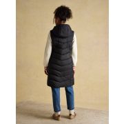 Moorsdale Black Longline Showerproof Padded Gilet with Hood