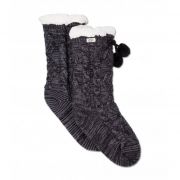 Pom Pom Fleece Lined Crew Sock