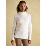 Amy Ribbed Long Sleeve High Neck Jersey Top