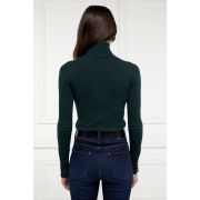 Buttoned Knit Roll Neck