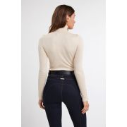 Womens Buttoned Knit Roll Neck
