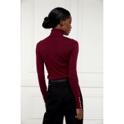 Buttoned Knit Roll Neck