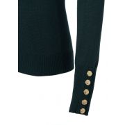 Buttoned Knit Roll Neck