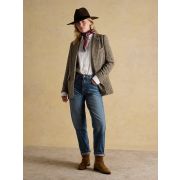 Hackmore Grey Check Relaxed Fit Tweed Wool Blend Blazer