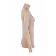 Womens Buttoned Knit Roll Neck