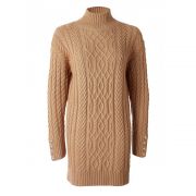 Windsor Cable Mini Dress - Dark Camel