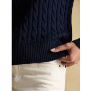 Classic Cable Cotton Crew Neck Jumper