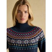 Alba Fairisle High Neck Cotton Rich Jumper