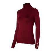 Buttoned Knit Roll Neck