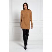 Windsor Cable Mini Dress - Dark Camel