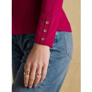 Amy Ribbed Long Sleeve High Neck Jersey Top