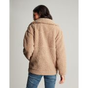 Tilly Zip Front Woven Trim Fleece With Hem Detail