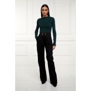 Button Knit Crew Neck (Deep Emerald)