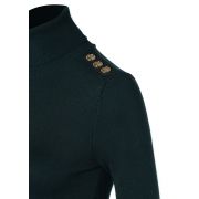 Buttoned Knit Roll Neck