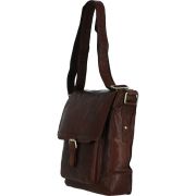 A4 Leather Cross Body Bag-Brandy