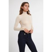 Womens Buttoned Knit Roll Neck