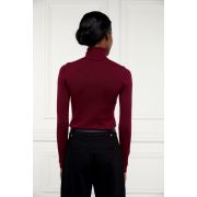 Buttoned Knit Roll Neck