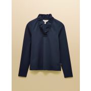 Heidi Long Sleeve Frill Neck Jersey Top