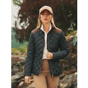 Braemar Luxe Navy Showerproof Diamond Quilted Coat