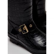 Sherpa Lined Regency Wellington - Black Croc