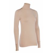 Womens Buttoned Knit Roll Neck