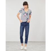 Celina Print Drapey V Neck With Chain Stitch Detail