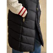 Moorsdale Black Longline Showerproof Padded Gilet with Hood