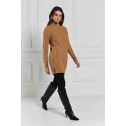 Windsor Cable Mini Dress - Dark Camel